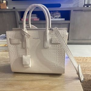 Saint Laurent - SAC DE JOUR NANO IN CROCODILE EMBOSSED LEATHER